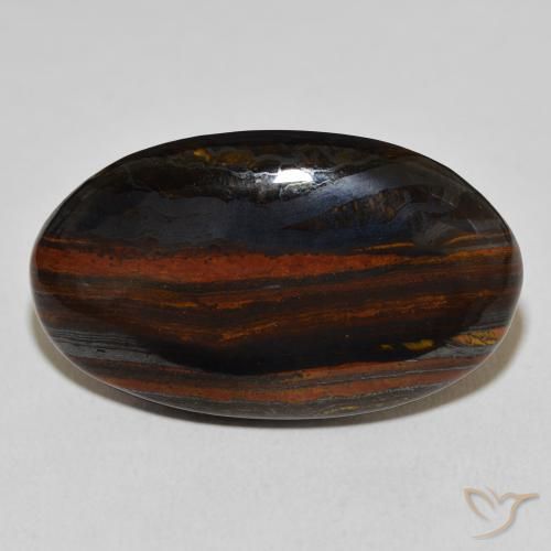 39.40ct 天然 彩色 虎眼石矩阵, 椭圆形, 不透明