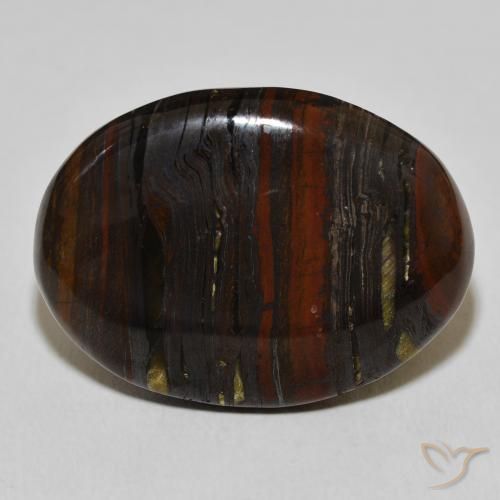 43.25ct 天然 彩色 虎眼石矩阵, 椭圆形, 不透明