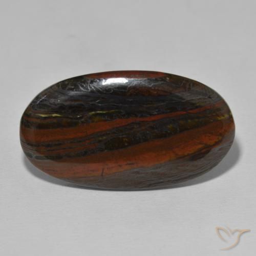 32.15ct 天然 彩色 虎眼石矩阵, 椭圆形, 不透明