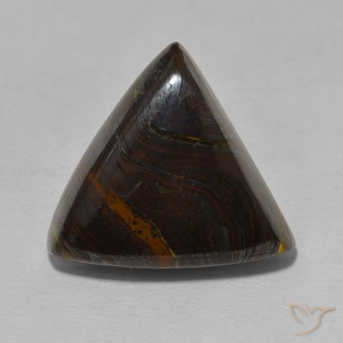 15.56ct 天然 彩色 虎眼石矩阵, 胖三角形, 不透明