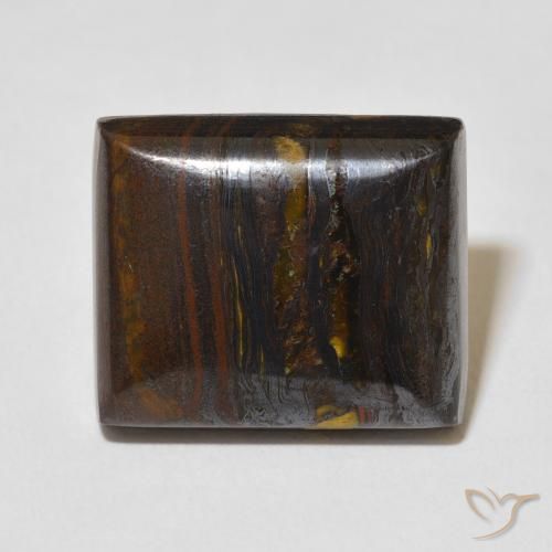 27.25ct 天然 彩色 虎眼石矩阵, 狭长方形, 不透明