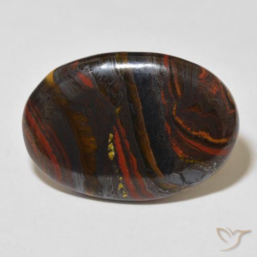 27.96ct 天然 彩色 虎眼石矩阵, 椭圆形, 不透明