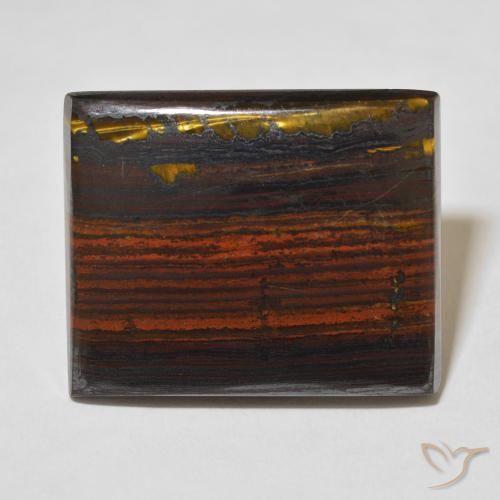 44.19ct 天然 彩色 虎眼石矩阵, 狭长方形, 不透明