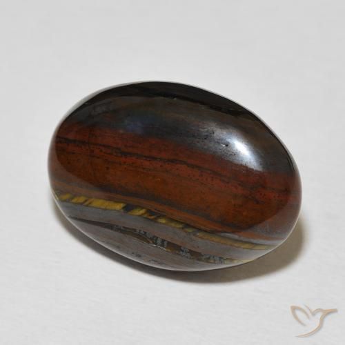 20.82克拉天然虎眼石矩阵，椭圆形，不透明