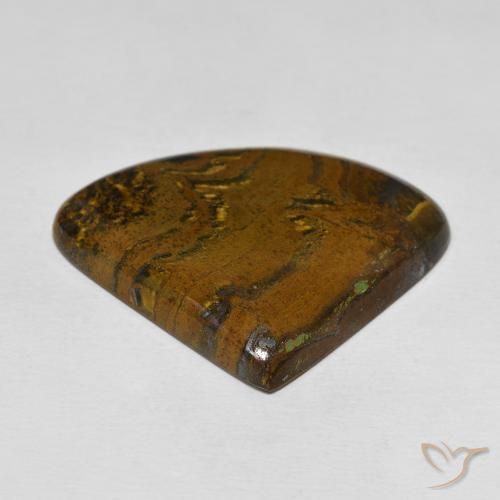 41.83克拉天然虎眼石矩阵，梨形，不透明