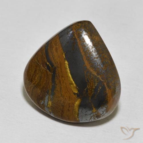 23.86克拉天然虎眼石斑晶，梨形，不透明