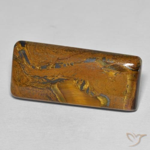 36.09ct 天然 金棕色 虎眼石矩阵, 狭长方形, 不透明