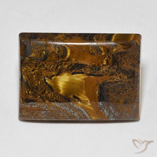 48.76ct 天然 金棕色 虎眼石斑晶, 狭长方形, 不透明
