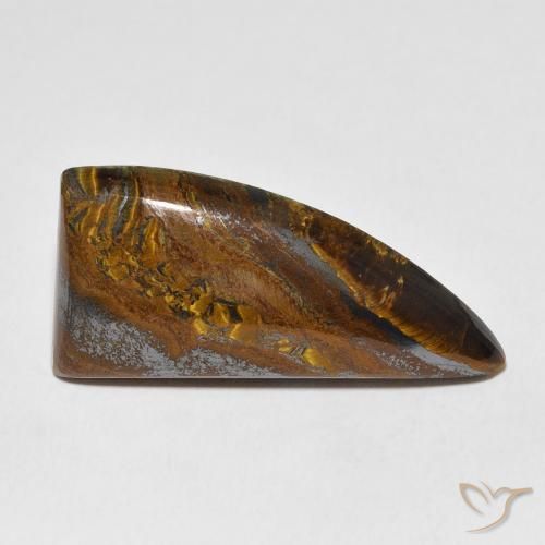 37.54ct 天然 金棕色 虎眼石矩阵, 花式切割, 不透明
