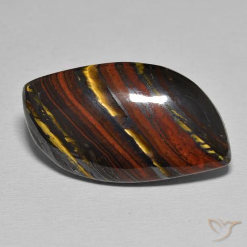 23.18ct 天然 彩色 虎眼石矩阵, 花式切割, 不透明