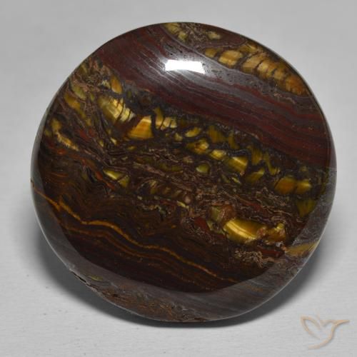 48.70ct 天然 彩色 虎眼石矩阵, 圆形的, 不透明
