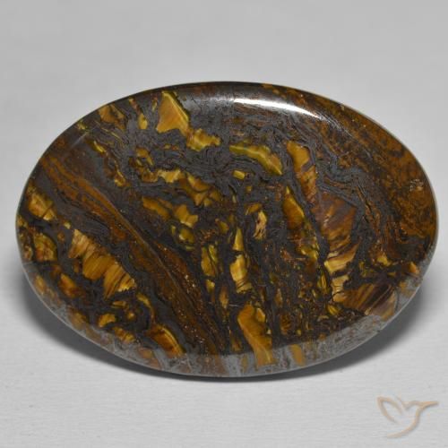 43.85ct 天然 彩色 虎眼石矩阵, 椭圆形, 不透明
