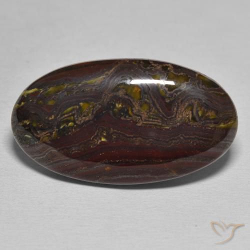 25.06ct 天然 彩色 虎眼石矩阵, 椭圆形, 不透明