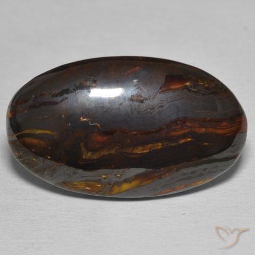 20.35ct 天然 彩色 虎眼石矩阵, 椭圆形, 不透明
