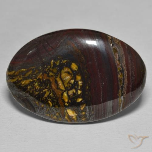45.86ct 天然 彩色 虎眼石矩阵, 椭圆形, 不透明