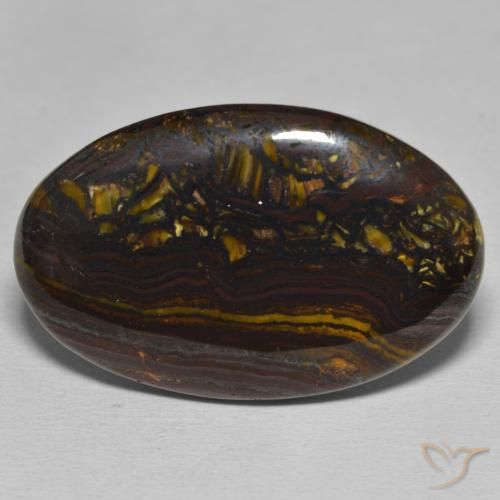 40.09ct 天然 彩色 虎眼石矩阵, 椭圆形, 不透明