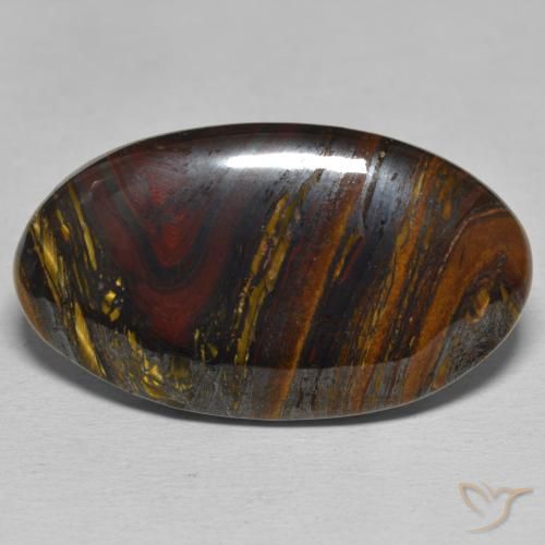39.36ct 天然 彩色 虎眼石矩阵, 椭圆形, 不透明