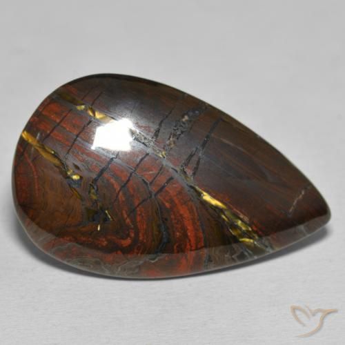 33.40克拉天然虎眼石斑晶，梨形，不透明
