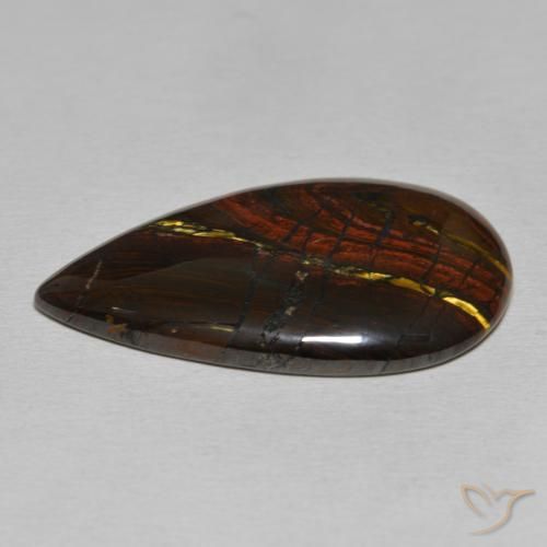 33.40克拉天然虎眼石斑晶，梨形，不透明