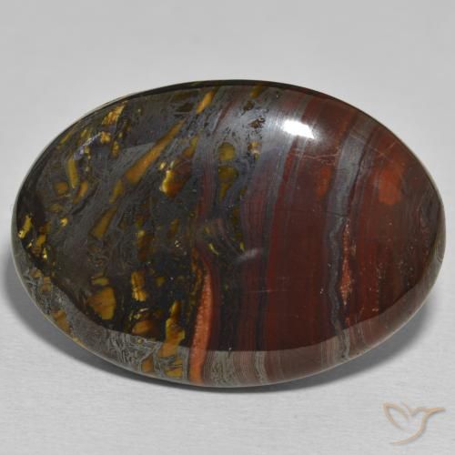 51.17ct 天然 彩色 虎眼石矩阵, 椭圆形, 不透明