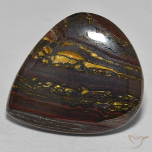 46.28ct 天然 彩色 虎眼石矩阵, 梨形, 不透明