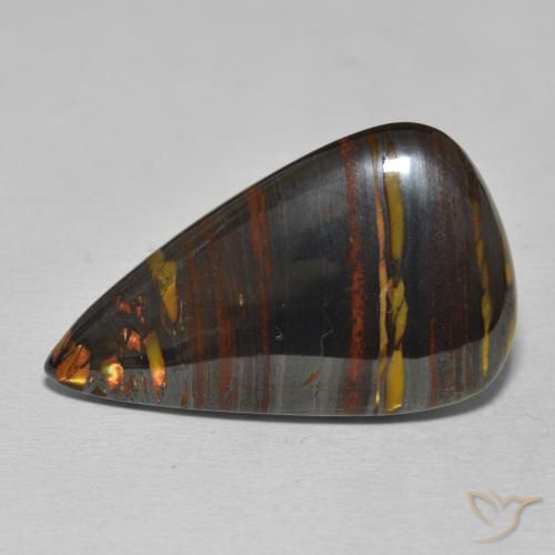 25.45克拉天然虎眼石斑晶，梨形，不透明