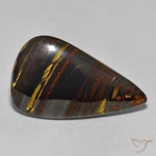 25.45克拉天然虎眼石斑晶，梨形，不透明