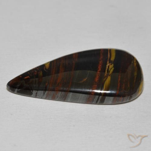 25.45克拉天然虎眼石斑晶，梨形，不透明
