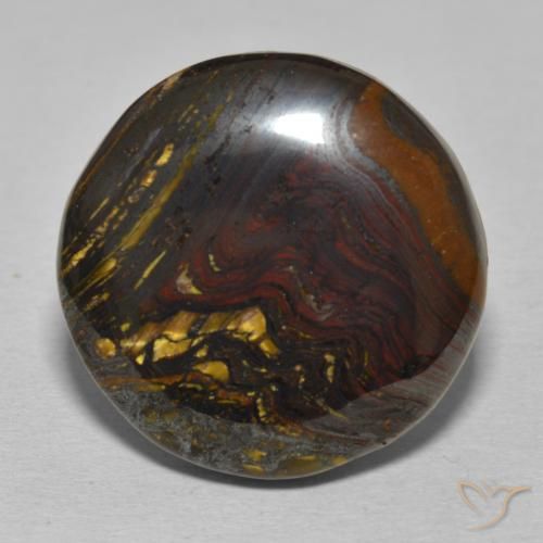 33.67ct 天然 彩色 虎眼石矩阵, 圆形的, 不透明