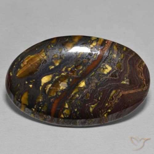 48.07ct 天然 彩色 虎眼石矩阵, 椭圆形, 不透明