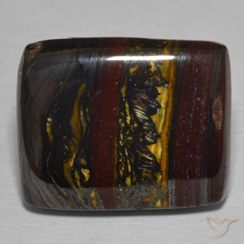25.78ct 天然 彩色 虎眼石矩阵, 狭长方形, 不透明