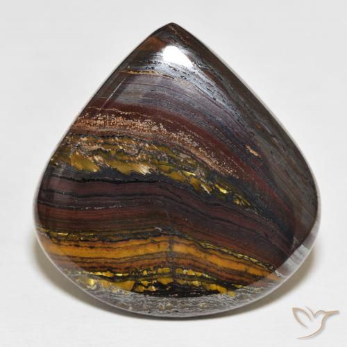 64.06ct 天然 彩色 虎眼石矩阵, 梨形, 不透明