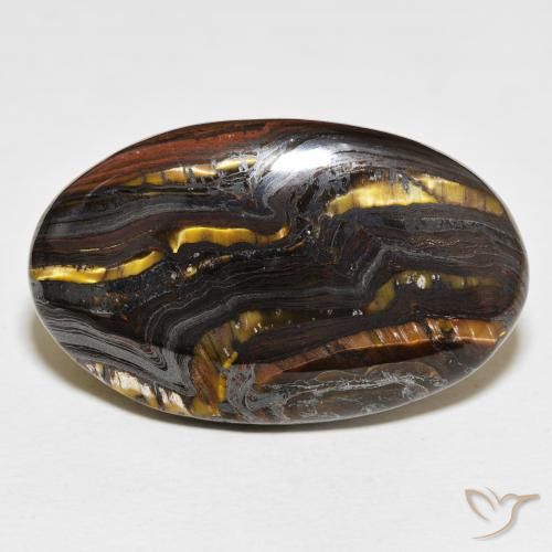 54.17ct 天然 彩色 虎眼石矩阵, 椭圆形, 不透明