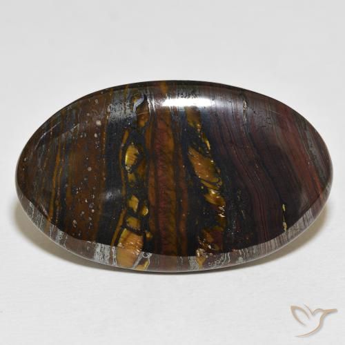 61.24ct 天然 彩色 虎眼石矩阵, 椭圆形, 不透明