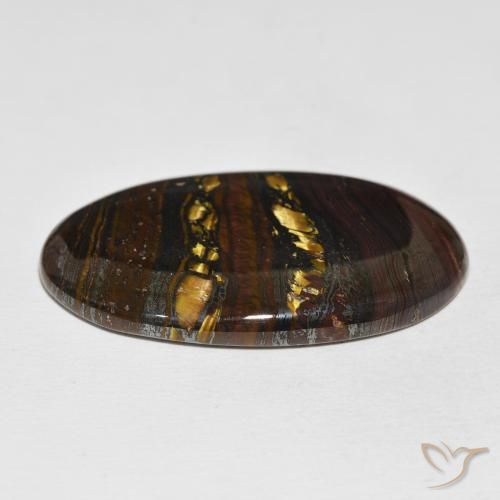 61.24克拉天然虎眼石矩阵，椭圆形，不透明