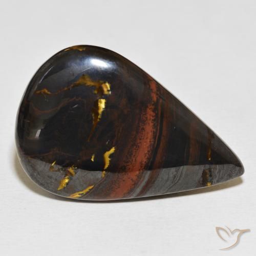 56.25克拉天然虎眼石斑晶，梨形，不透明