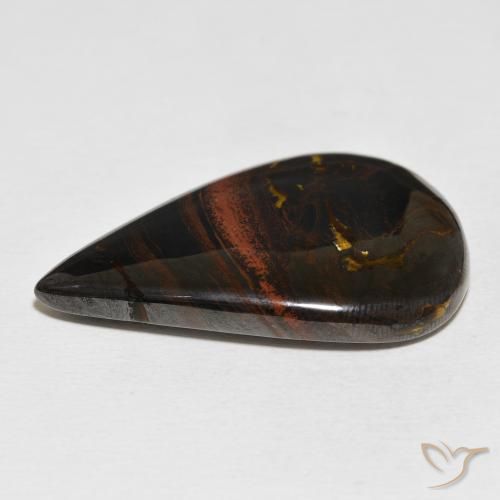 56.25克拉天然虎眼石斑晶，梨形，不透明