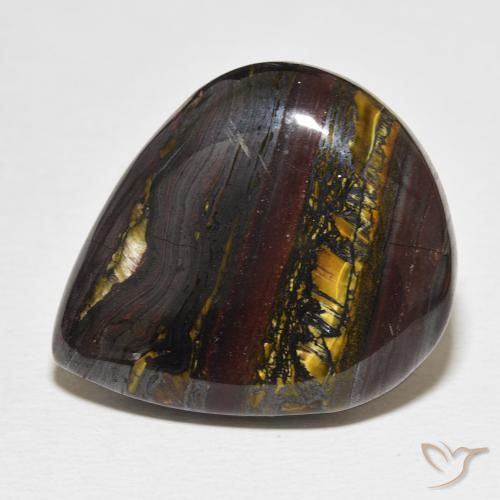 35.20克拉天然虎眼石斑晶，梨形，不透明