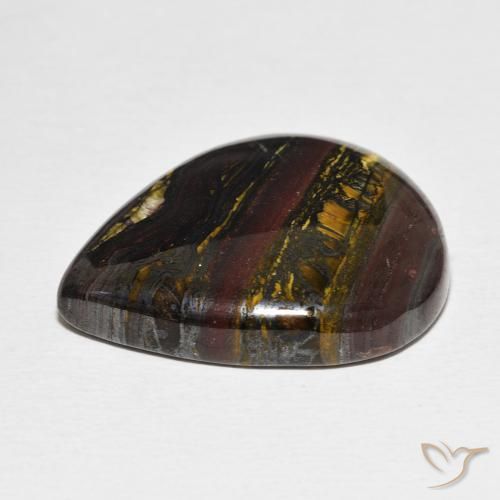 35.20克拉天然虎眼石斑晶，梨形，不透明