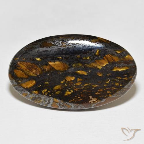 40.04ct 天然 彩色 虎眼石矩阵, 椭圆形, 不透明