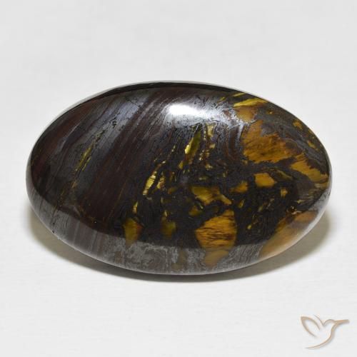 36.47ct 天然 彩色 虎眼石矩阵, 椭圆形, 不透明