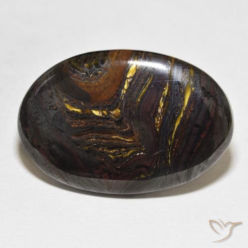 39.68ct 天然 彩色 虎眼石矩阵, 椭圆形, 不透明