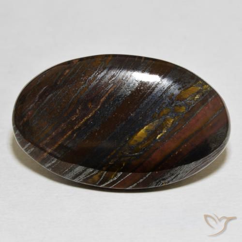 31.94ct 天然 彩色 虎眼石矩阵, 椭圆形, 不透明