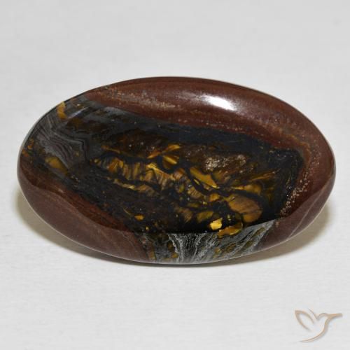 29.85ct 天然 彩色 虎眼石矩阵, 椭圆形, 不透明