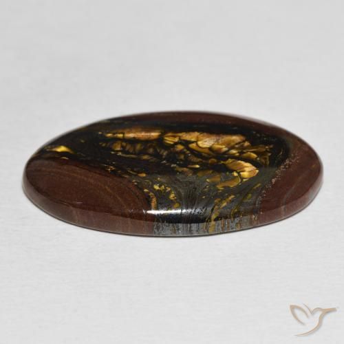 29.85克拉天然虎眼石矩阵，椭圆形，不透明