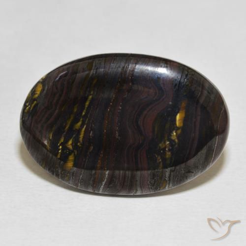 29.46ct 天然 彩色 虎眼石矩阵, 椭圆形, 不透明
