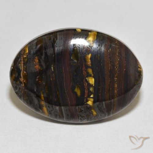 35.29ct 天然 彩色 虎眼石矩阵, 椭圆形, 不透明