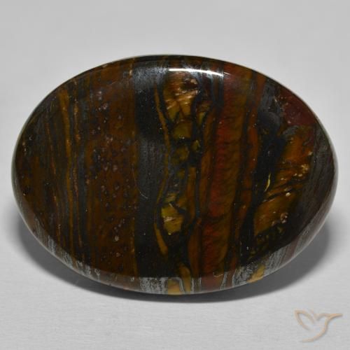 39.54ct 天然 多色棕色 虎眼石矩阵, 椭圆形, 不透明