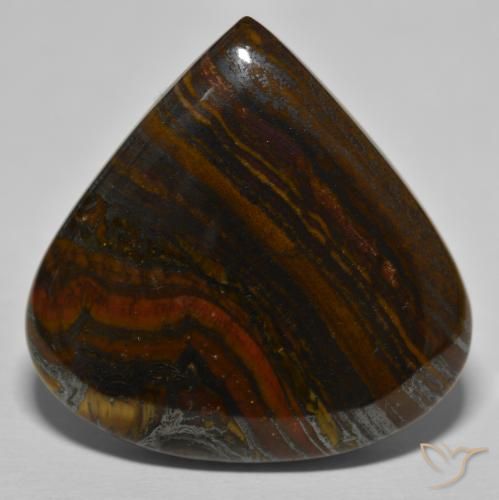 66.44ct 天然 山核桃棕 虎眼石矩阵, 梨形, 不透明