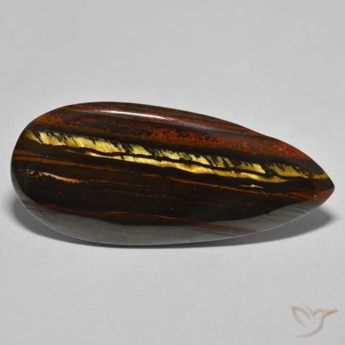 46.64ct 天然 暖棕 虎眼石矩阵, 梨形, 不透明
